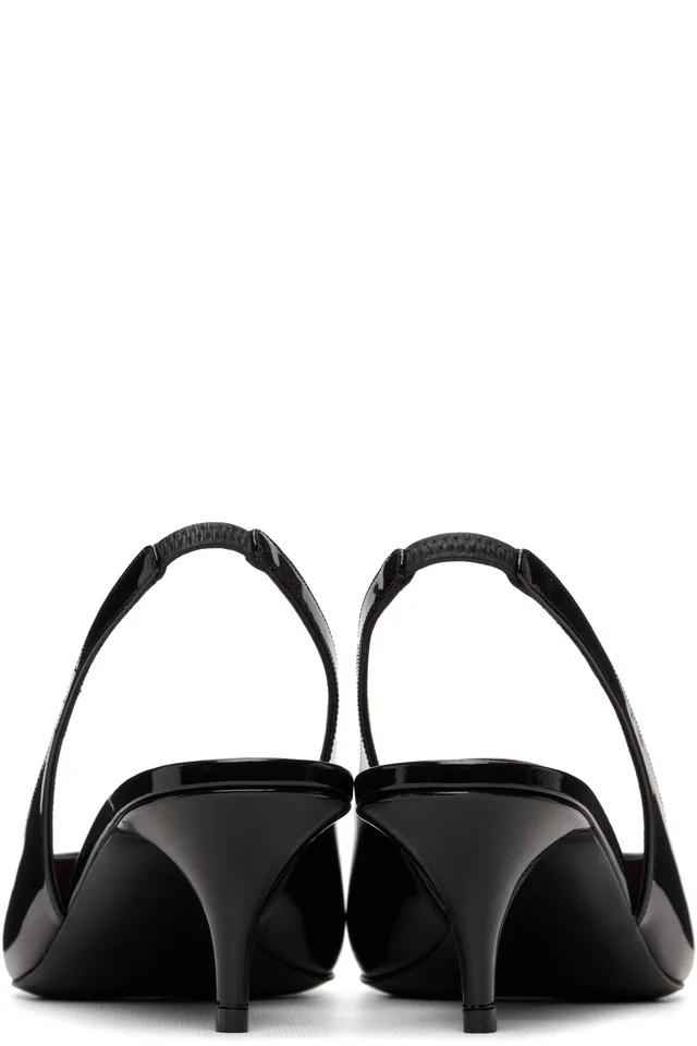 Amina Muaddi Black Anok Sling 55 Heels, photo 2 of 3 from SSENSE
