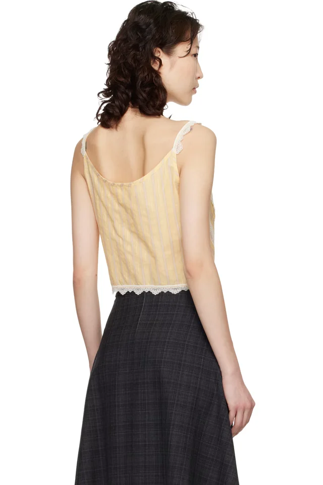 Anna Sui Yellow Corset Top, photo 3 of 4 from SSENSE