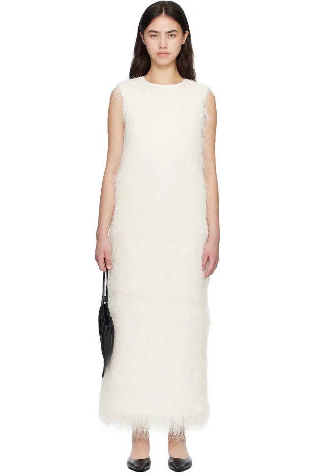 White TIWA Fringed Maxi Dress, image 1 of 1 from SSENSE