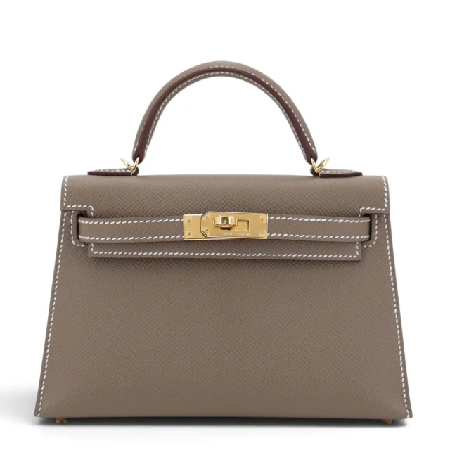 Hermès Mini Kelly II Etoupe (18) in Taupe Epsom leather from Ginza Xiaoma