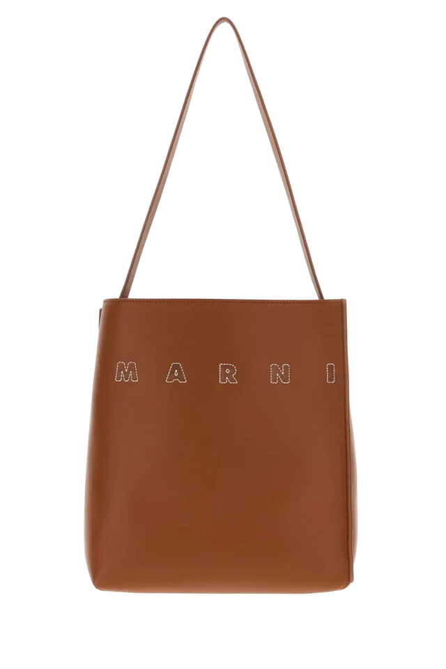 Marni Museo Hobo Bag — Brown in Brown Leather from HEWI