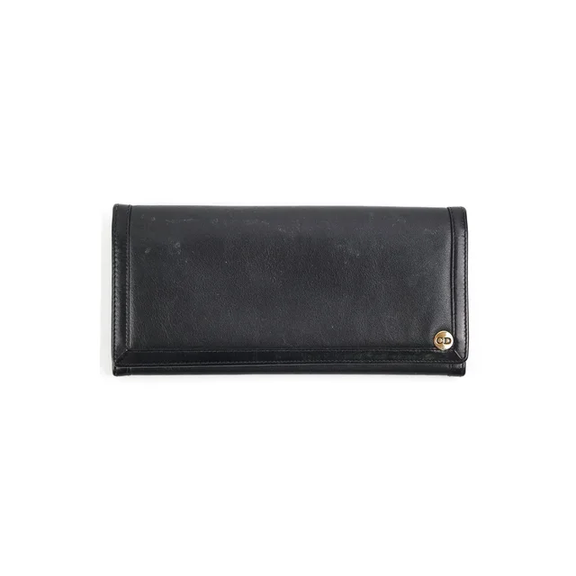 Dior Long Wallet Black Vintage in Black from The Purse Affair
