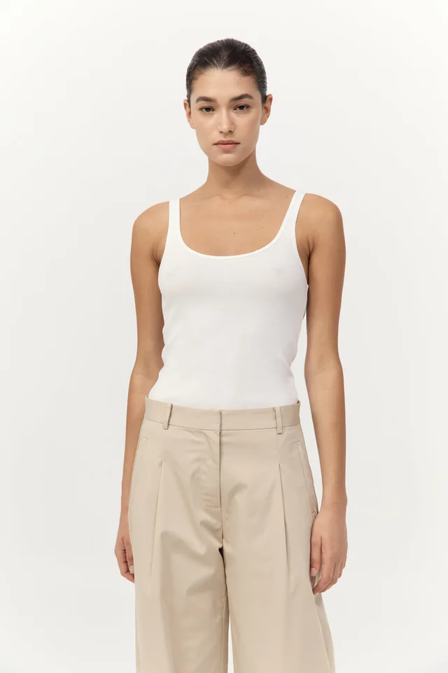St Agni Organic Cotton Slim Scoop Tank - White from St. Agni, photo 1 of 1