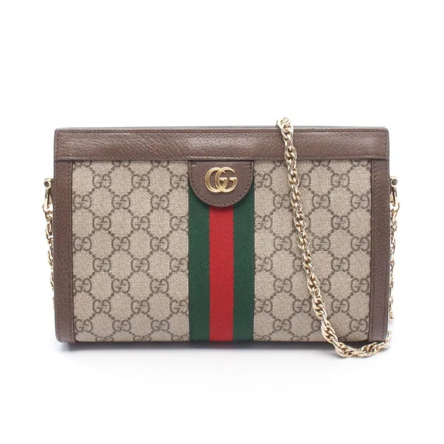 Gucci Shoulder Bag Ophidia GG Spuri Beige Leather Chain in Beige Leather from The Reluxe