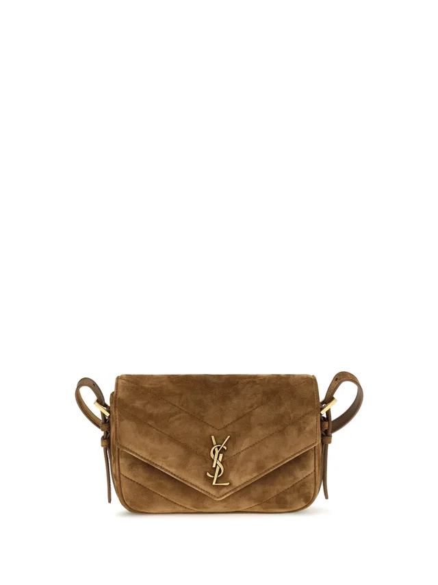 Saint Laurent Loulou Shoulder Bag — Brown Suede in Brown Suede from HEWI
