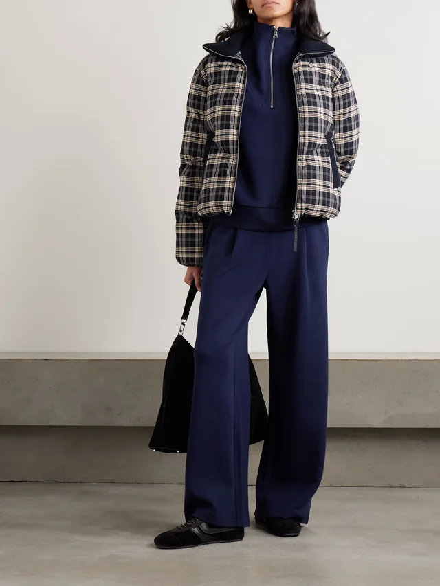 VARLEY Bryony ribbed knit-trimmed quilted checked ski jacket in Blue, photo 2 of 2 from NET-A-PORTER (Canada)