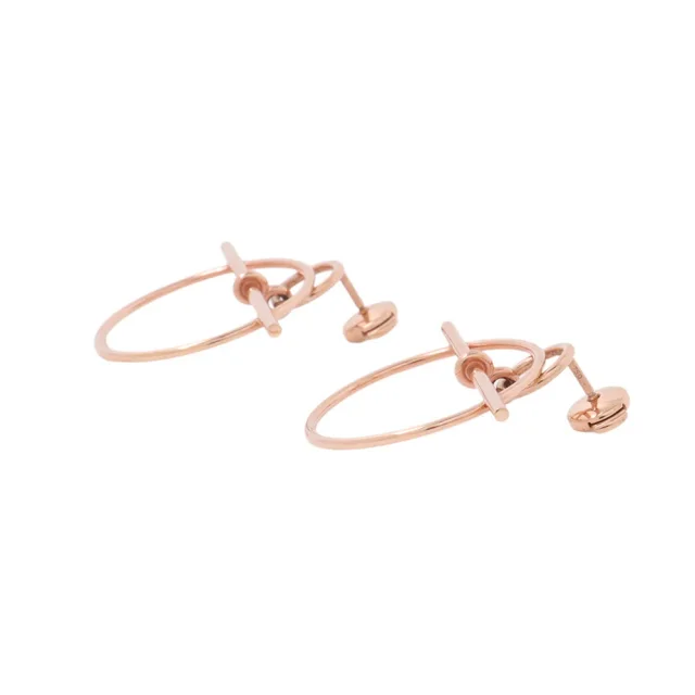 Hermès Echappee Loop Earrings Size PM 18K Pink Gold in Pink from GALLERY RARE, photo 2 of 11