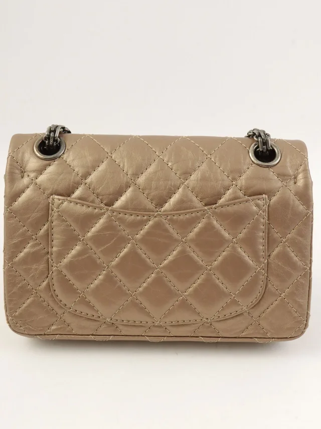 Chanel 2012 Vintage 2.55 Classic Flap Chain Bag Bronze in Leather from VINTAGE QOO TOKYO, photo 2 of 12