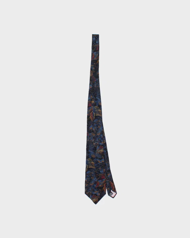 Vintage 1990s Christian Dior Abstract Leaf Pattern Silk Tie in Silk from Rokit Vintage