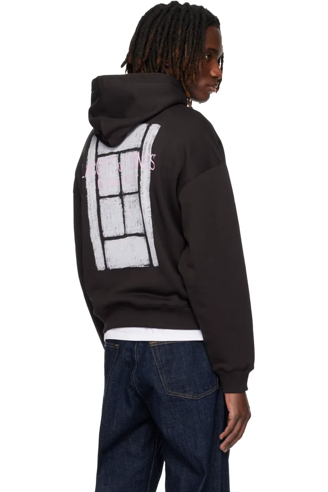 Lacoste Brown Multi Print Fleece Hoodie, photo 3 of 4 from SSENSE