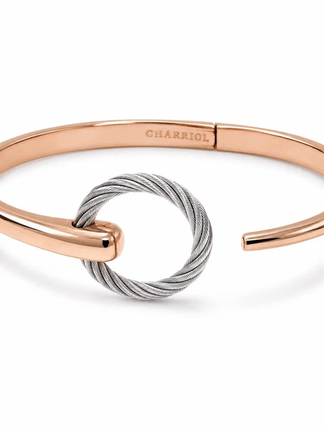Charriol Rose Gold And Silver Cable Knot Open Cuff Bracelet in silver|gold|gray from Poshmark