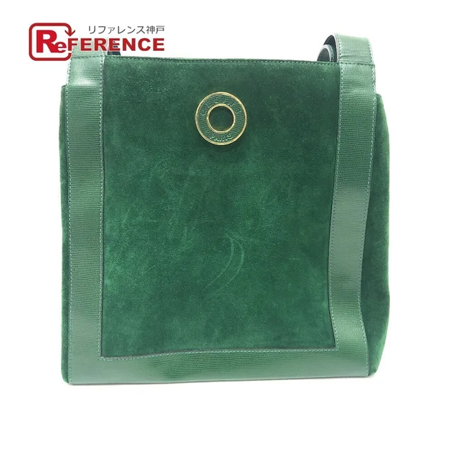 Celine Circle Logo Shoulder Bag Tote Green Suede Leather in green Suede from Poshmark