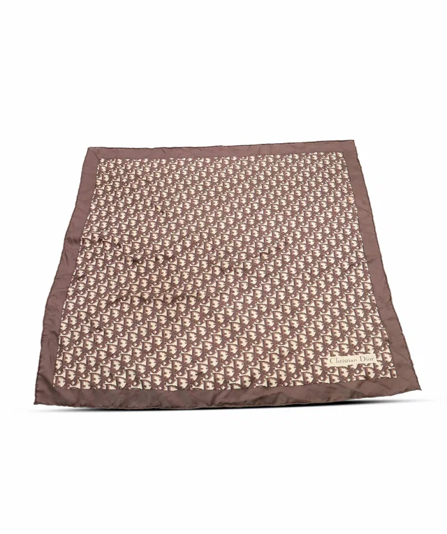 Dior Brown Oblique SIlk Scarf in Brown Silk from Luxury Promise