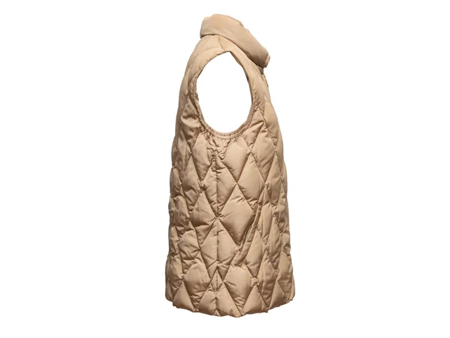 Tan Moncler Quilted Down Puffer Vest Designer Size 3 in Brown from Designer Revival, photo 2 of 2