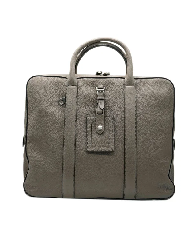 Mulberry Kenrick Briefcase Leather Grey in Grey Leather from Luxury Promise