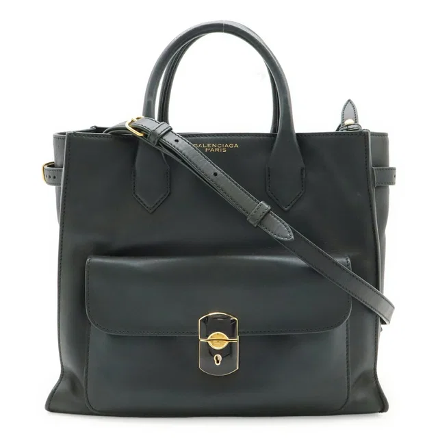 Balenciaga Padlock All Afternoon Leather 2way Bag in Leather from LuxUness