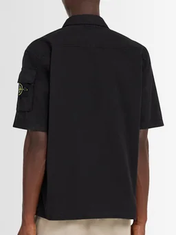 Stone Island Stretch cotton twill shirt in 97% Cotton, 3% Elastane, photo 3 of 5 from LUISAVIAROMA
