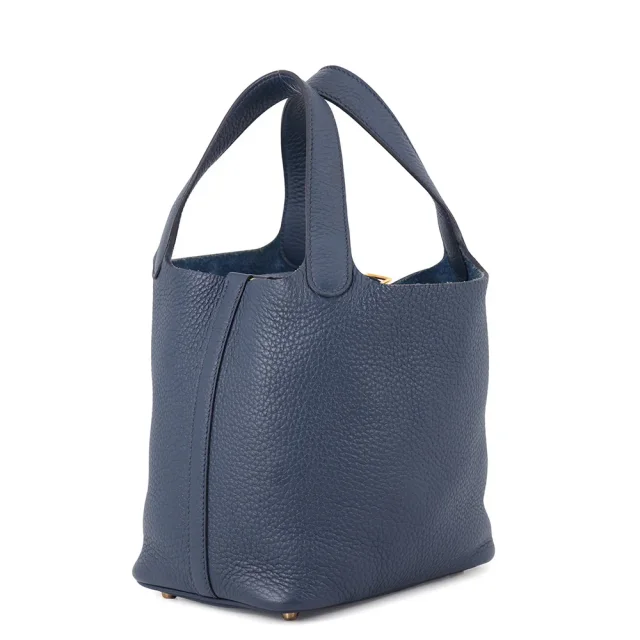 Hermès Picotin Lock Blue de Prusse Taurillon Clemence Size PM in Blue Clemence leather from GALLERY RARE, photo 2 of 15
