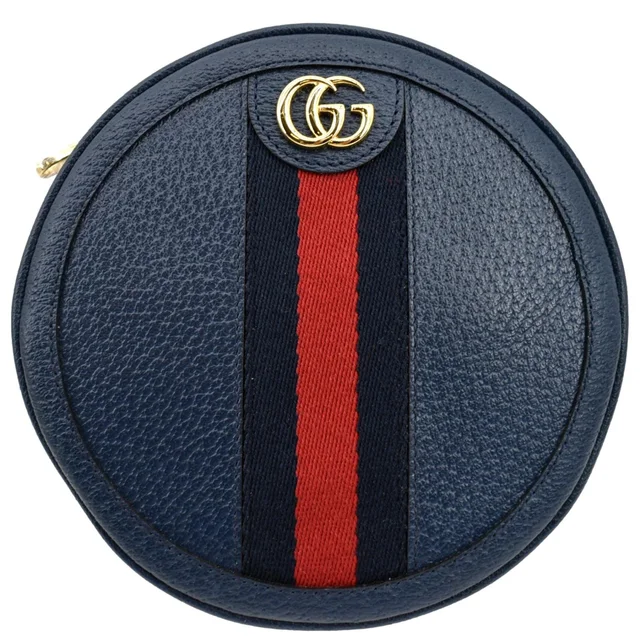 Gucci Ophidia Mini GG Round Web Monogram Leather Backpack Bag Blue 598661 in Blue Leather from Dallas Designer Handbags