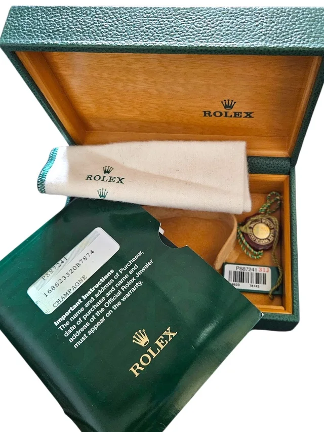 Rolex Green And Wood Tone Presentation Watch Box With Accessories in green|brown|red from Poshmark
