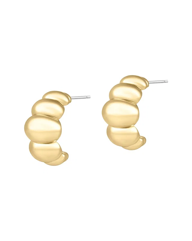Electric Picks 14K Plated Puff Hoop Earrings, image 1 of 1 from Gilt