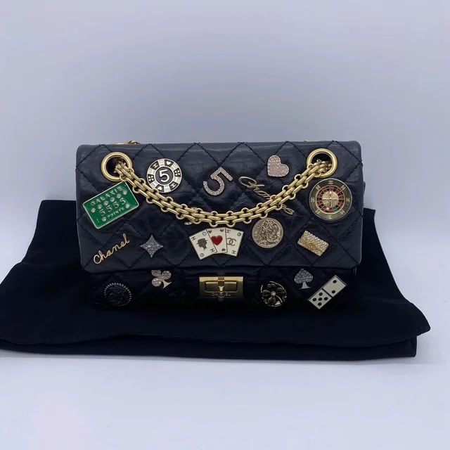 Chanel Quilted Casino Pin Embellished Bag in black Leather from Grailed
