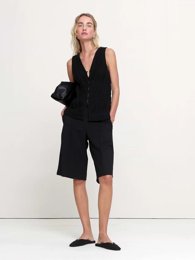 Banana Republic Cotton Crochet Sweater Vest in Black, photo 5 of 5 from Banana Republic (US)