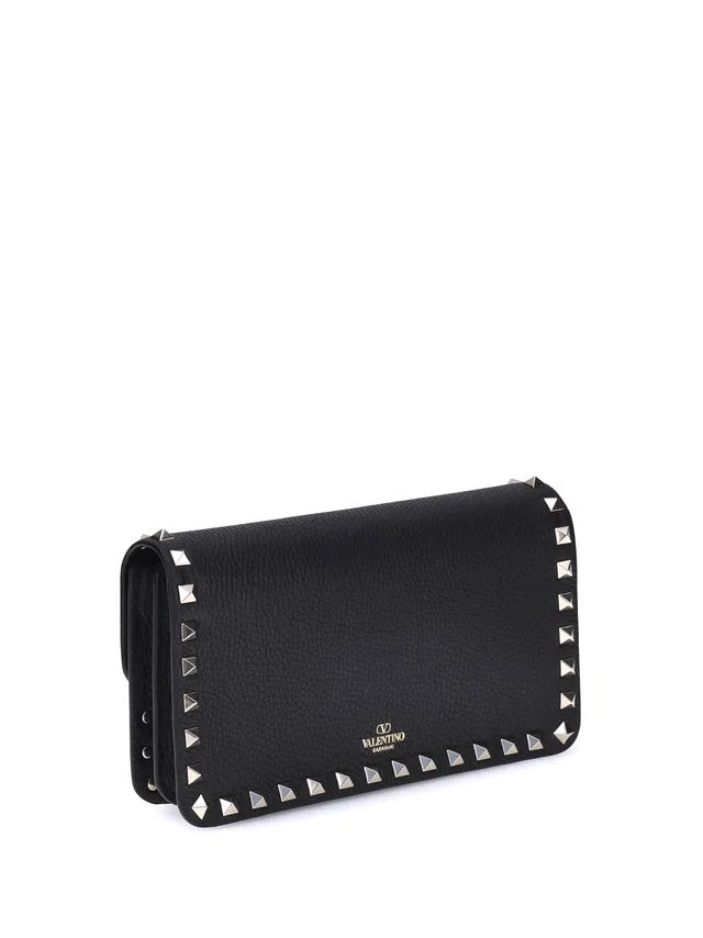 Valentino Garavani Rockstud Wallet — Black Calf Leather (bos Taurus) in Black Calfskin from HEWI