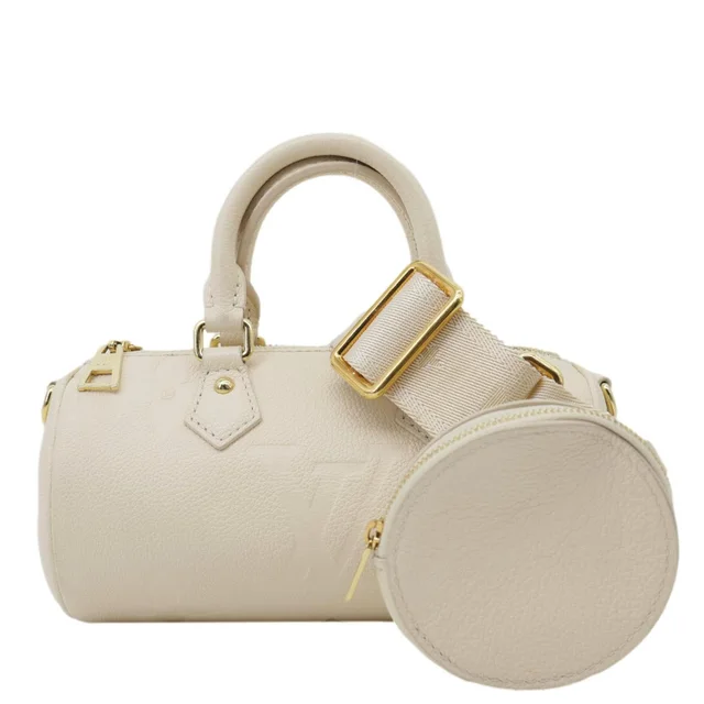Louis Vuitton Papillon BB Monogram Empreinte Leather Shoulder Bag Off White in White Leather from Dallas Designer Handbags