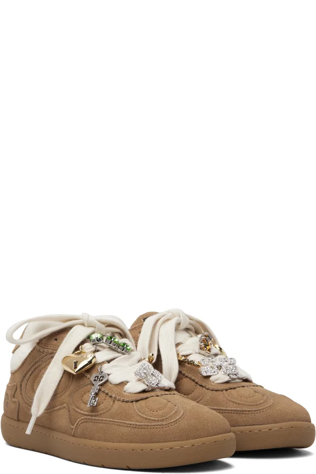 GANNI Brown Recycled Suede Sneakers, photo 4 of 5 from SSENSE
