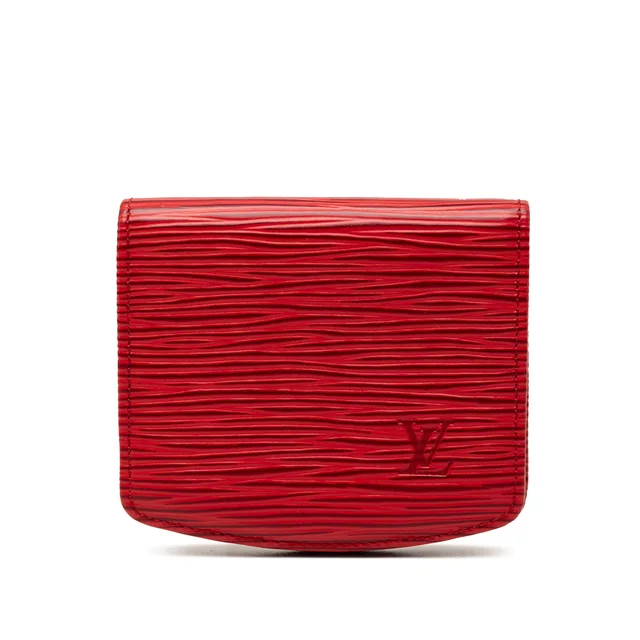 Red Louis Vuitton Epi Coin Pouch in Red Leather from Designer Revival