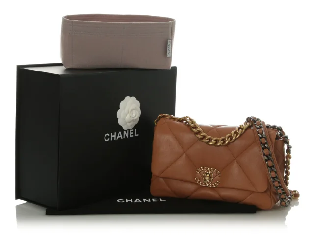 Chanel Medium Brown Quilted Lambskin 19 Flap in Brown Lambskin from Ann's Fabulous Finds, photo 2 of 10