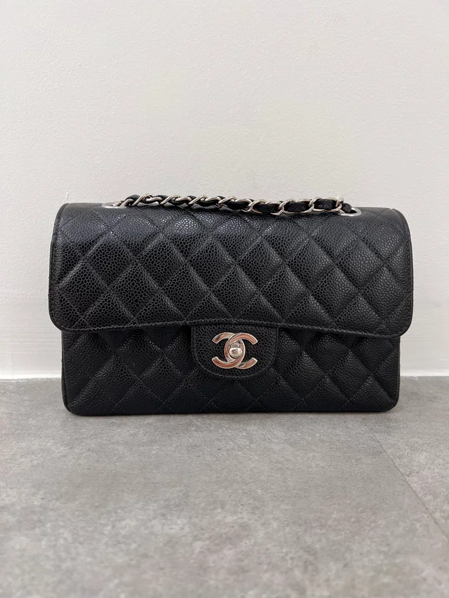 Chanel Classic Double Flap Small Black Caviar SHW #6 in Black Caviar leather from Luxury Promise