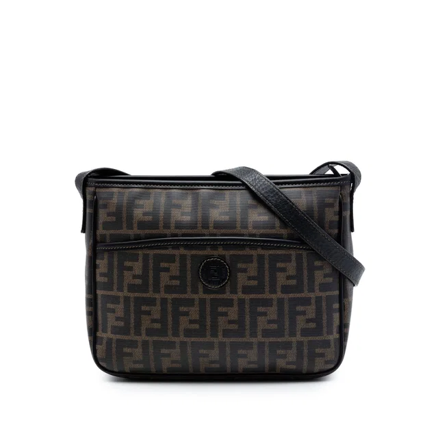 Brown Fendi Zucca Coated Canvas Crossbody in Brown Coated canvas from Designer Revival