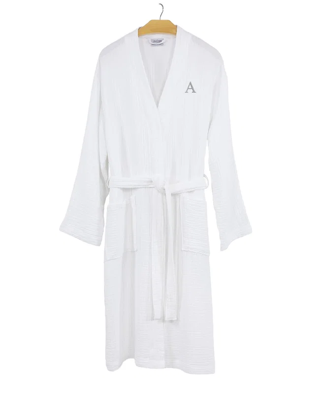Linum Home Textiles 100% Turkish Cotton Smyrna Personalized Hotel Luxury Robe, image 1 of 1 from Rue La La