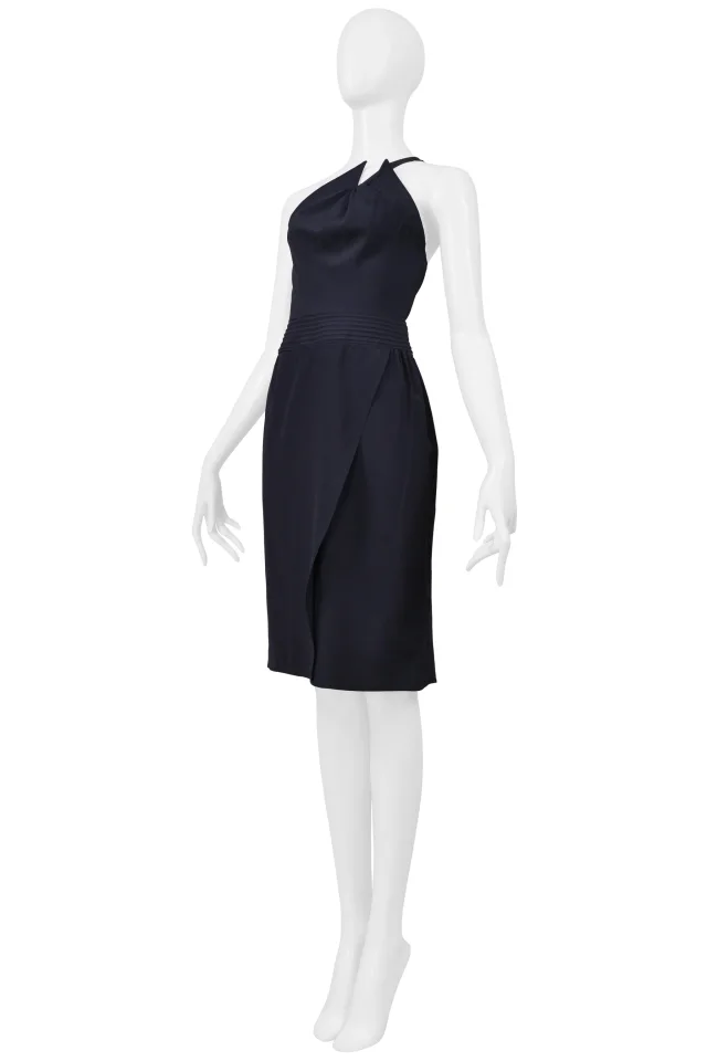 Chloé Navy Asymmetrical Dress in Navy Silk from Resurrection Vintage, photo 3 of 8
