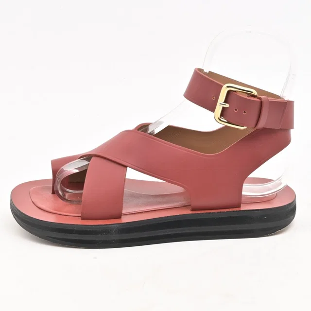 Celine Sandals Red Leather in Red Leather from The Reluxe