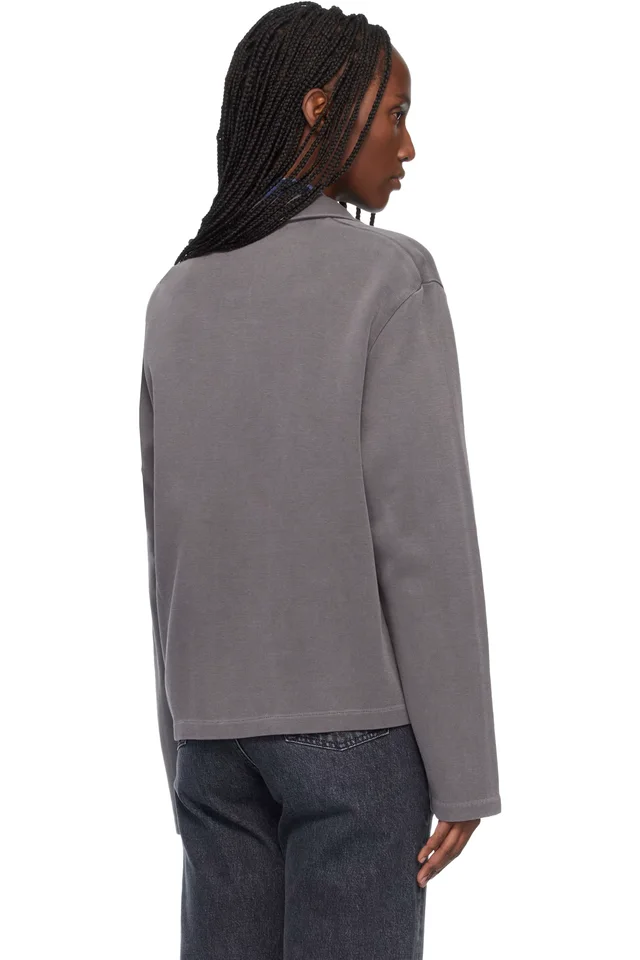 OUR LEGACY Gray Shrunken Fullzip Sweatshirt, photo 3 of 3 from SSENSE
