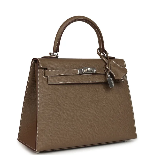 Hermès Kelly Sellier 25 Etoupe Epsom Palladium Hardware in Taupe Epsom leather from Madison Avenue Couture, photo 2 of 2
