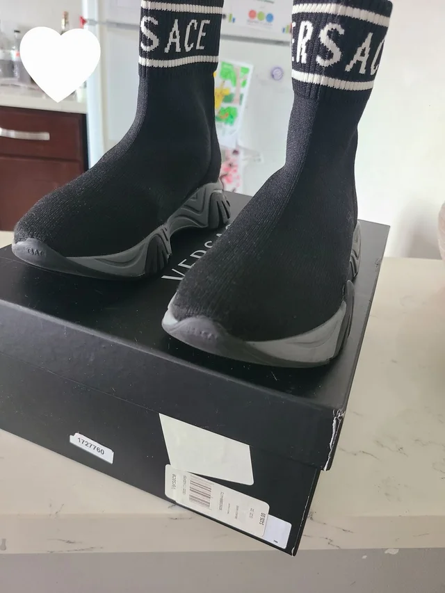 Versace Boys Or Girls Black Sock Sneaker in black from Poshmark