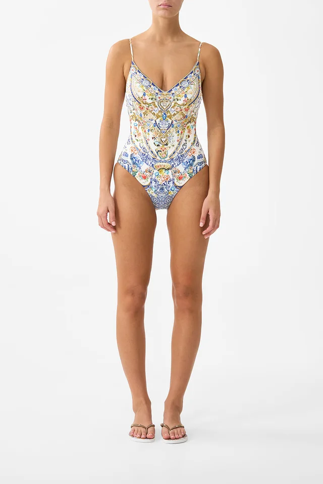 Camilla eBoutique V NECK ONE PIECE WITH LACE UP TIE BACK THE POTTERY PARLOUR from CAMILLA, photo 1 of 1