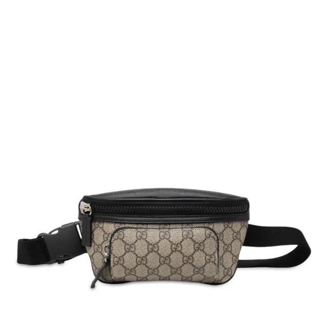 Beige Gucci GG Supreme Belt Bag in Beige Coated canvas from Designer Revival