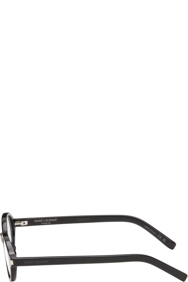 Saint Laurent Black SL 751 Jeanne Round Oval Glasses, photo 3 of 4 from SSENSE