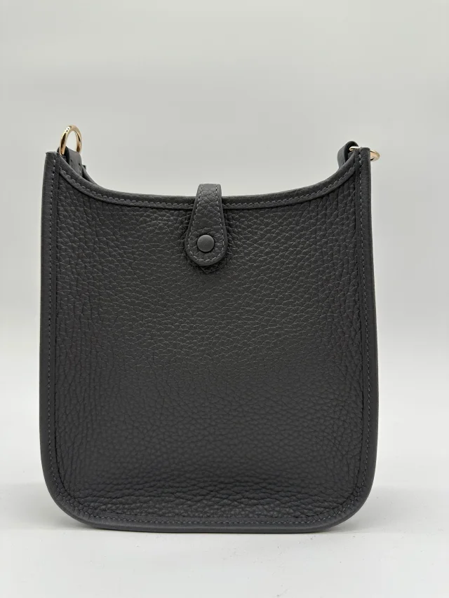 Hermès Mini Evelyne Ardoise Tourillon Clemence Gold Hardware in Clemence leather from Luxury Promise, photo 3 of 11