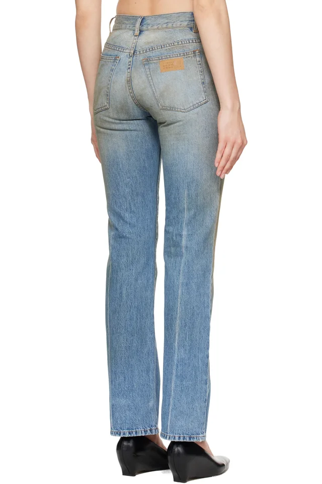 MM6 Maison Margiela Blue Straight-Leg Jeans, photo 3 of 4 from SSENSE