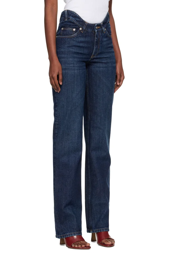 Jean Paul Gaultier Blue 'The Curved' Jeans, photo 2 of 4 from SSENSE