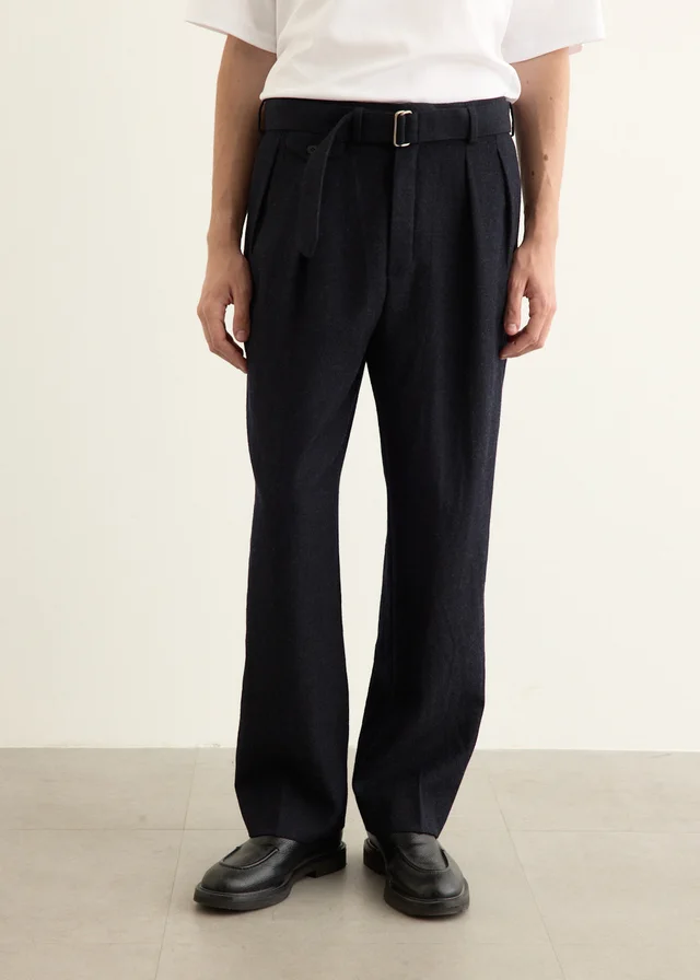 KAPTAIN SUNSHINE Belted Riviera Pants in Blue from Incu, photo 1 of 1
