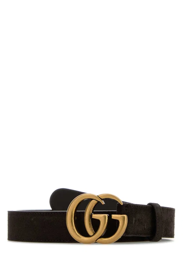 Gucci Belt — Brown Calf Skin in Brown Suede from HEWI