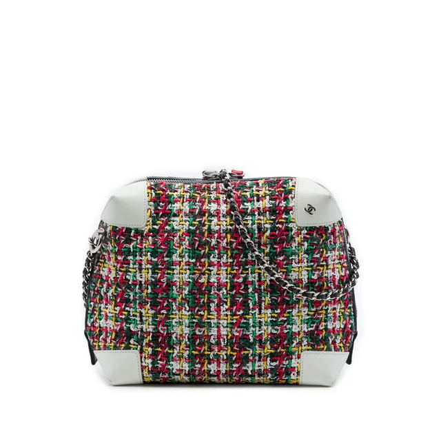 Red Chanel Tweed Street Allure Camera Bag Satchel in Red Tweed from Designer Revival