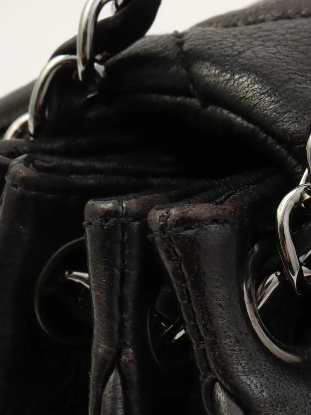 Chanel 2.55 Chain Shoulder Bag, Black, circa 2008 in Black Caviar leather from VINTAGE QOO TOKYO, photo 14 of 17